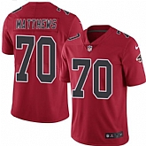 Nike Men & Women & Youth Falcons 70 Jake Matthews Red Color Rush Limited Jersey,baseball caps,new era cap wholesale,wholesale hats